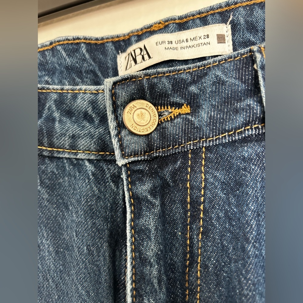ZARA Woman High-Rise Classic Blue Denim Jeans Size 6 (28) - Picture 5 of 15